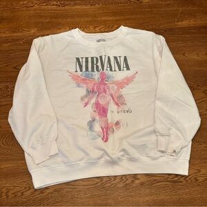 NIRVANA White Graphic Crewneck